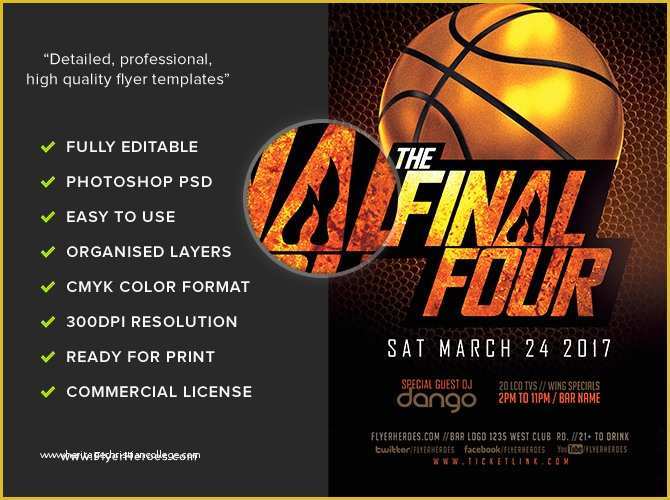 Basketball Flyer Template Free Of the Final Four Basketball Flyer Template Flyerheroes