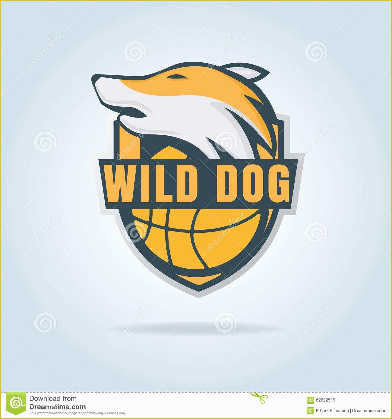 Basketball Logo Template Free Of Basketball Logo Template with Wild Dog Stock Vector
