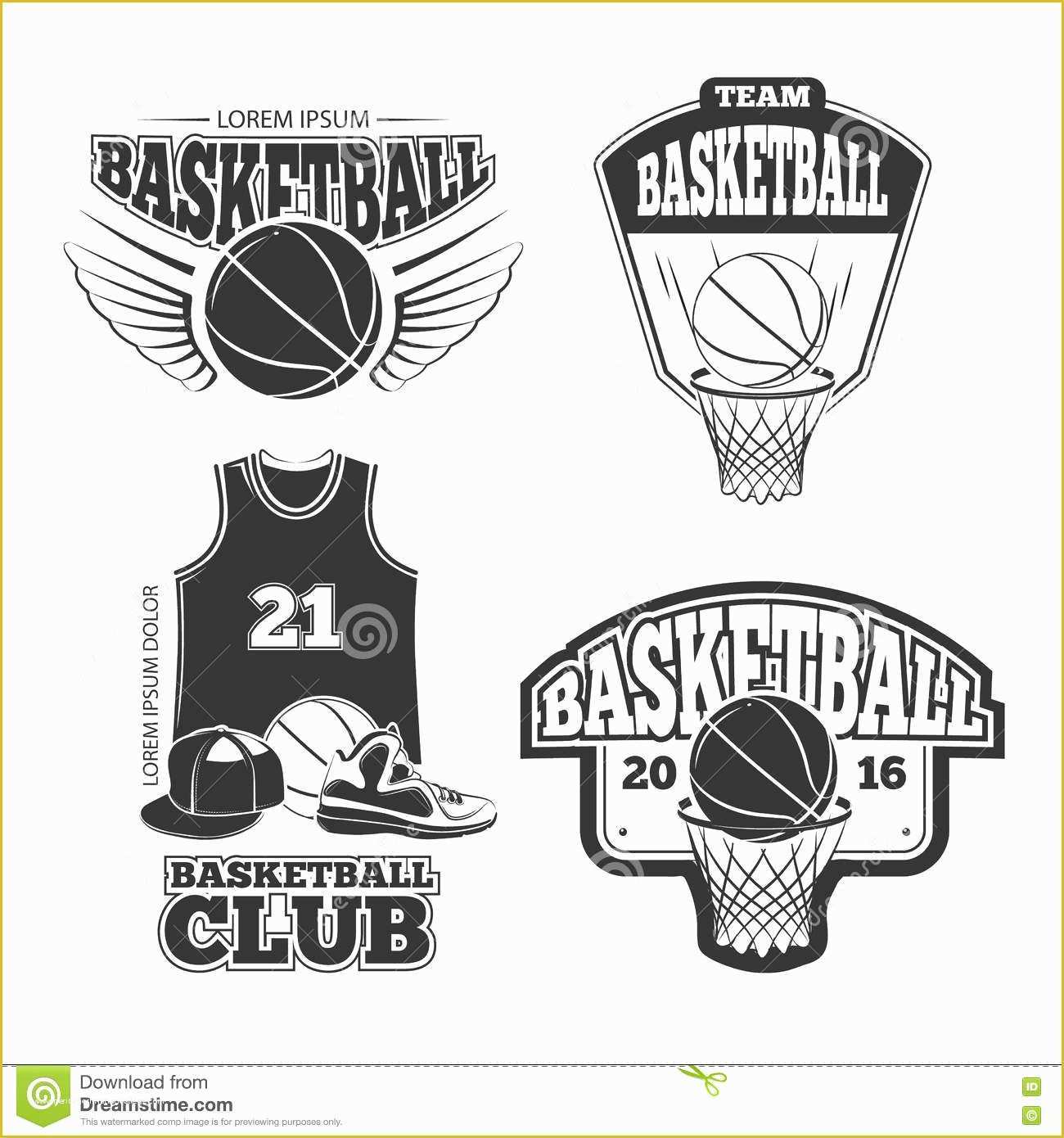 Basketball Logo Template Free Of Vintage Basketball Vector Vintage Emblems Labels Badges