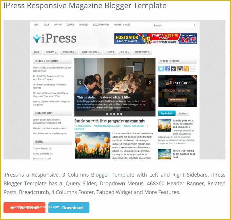 Best Free Blogger Templates Of Best Free Responsive Blogger Templates