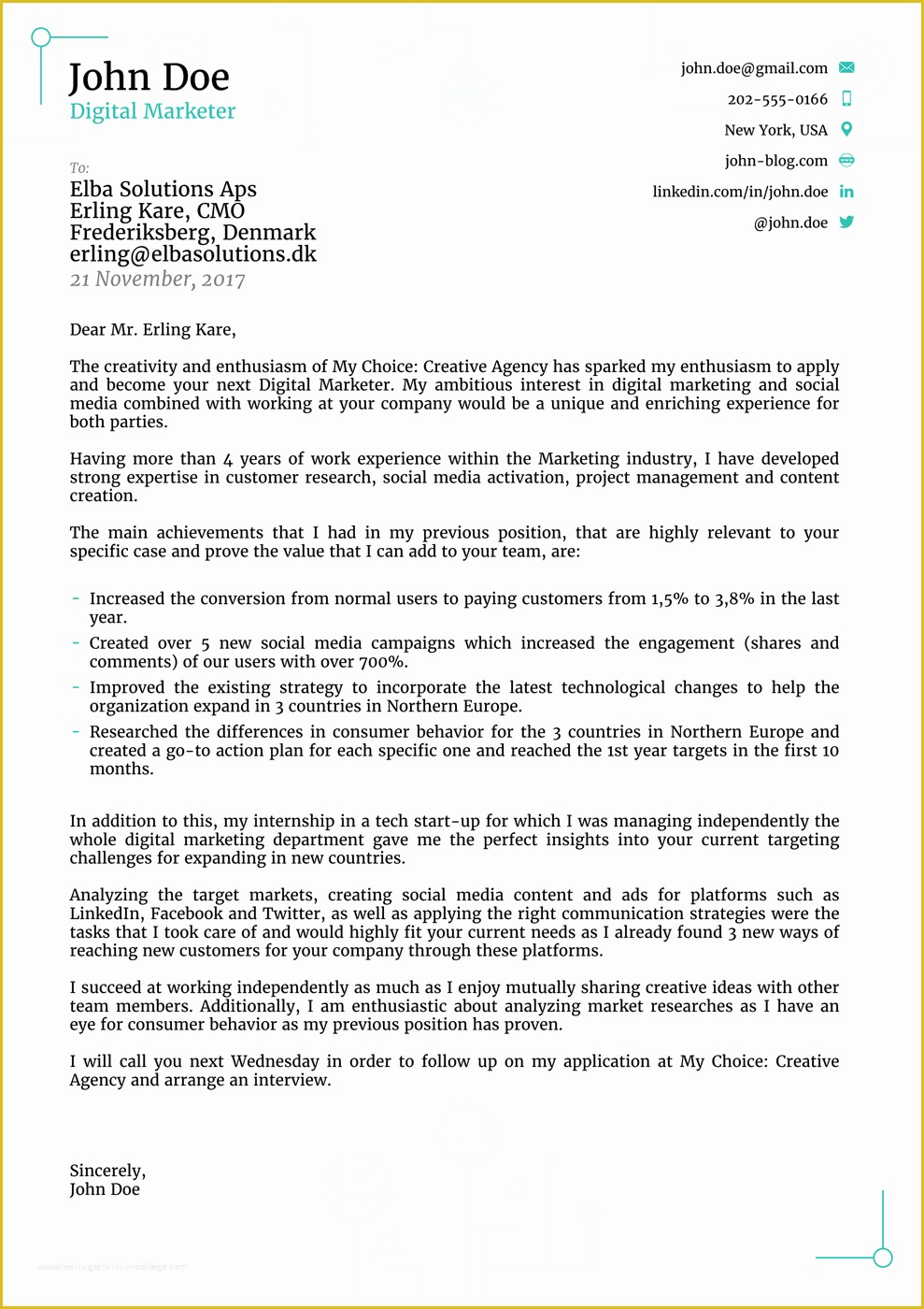 Best Free Cover Letter Template Of 2018 Professional Cover Letter Templates Download now
