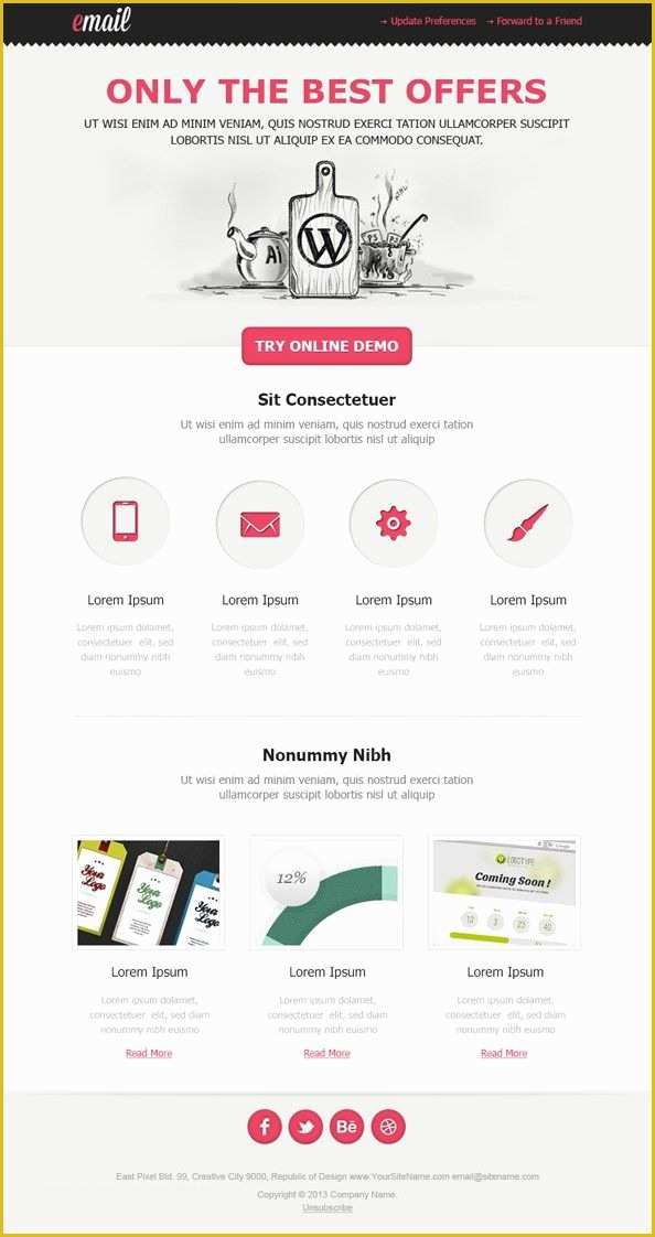 Best Free Email Newsletter Templates Of 40 Best Email Newsletter Templates HTML Psd Free