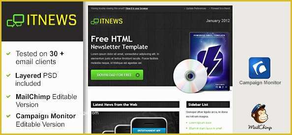 Best Free Email Newsletter Templates Of 60 Best Free and Premium Email Newsletter Templates