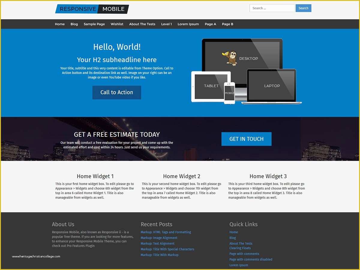 Best Free Wordpress Templates Of Free Responsive Wordpress theme