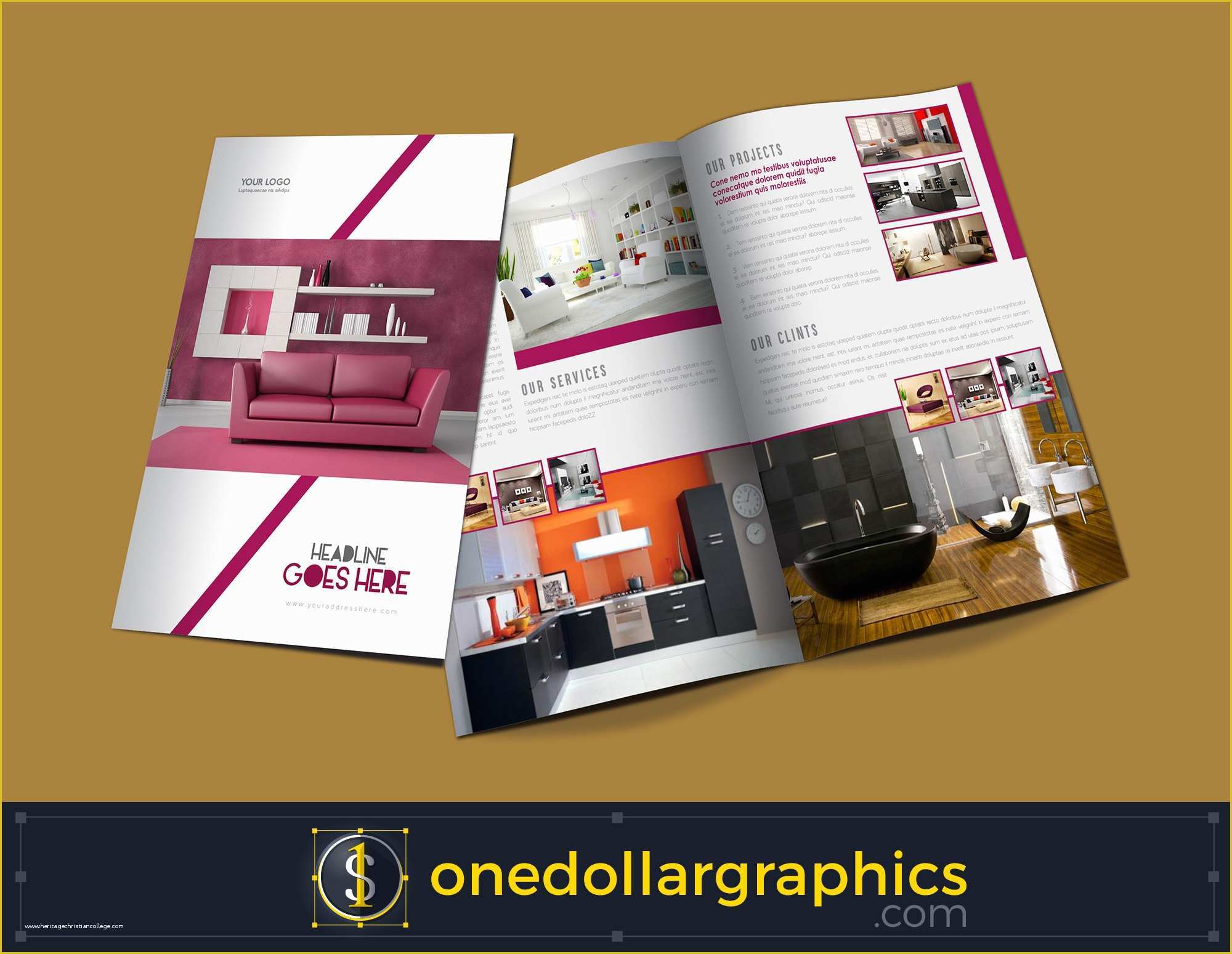Bi Fold Brochure Template Free Of Bi Fold Interior Brochure Design Template