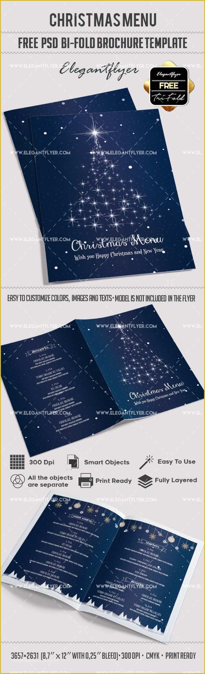 Bi Fold Brochure Template Free Of Free Christmas Menu – Bi Fold Psd Brochure Template – by