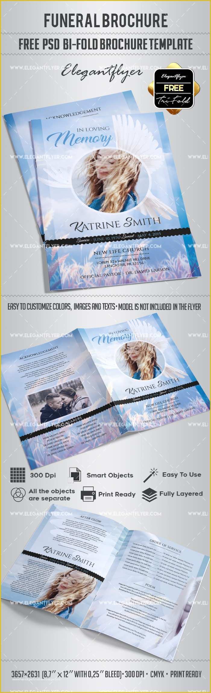 Bi Fold Brochure Template Free Of Free Funeral Bi Fold Brochure – by Elegantflyer