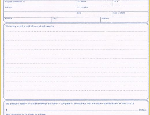 Bid Template Free Of 7 Contractor Proposal Template