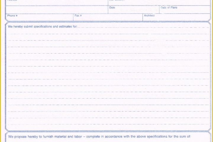 Bid Template Free Of 7 Contractor Proposal Template