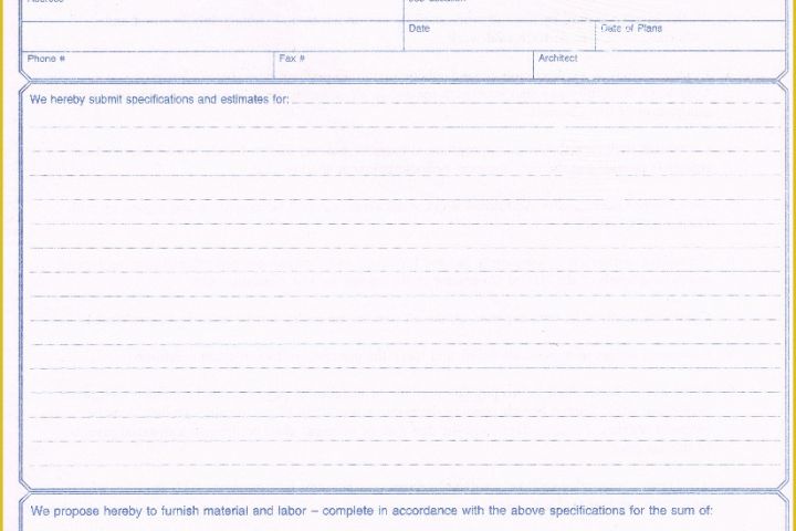 Bid Template Free Of 7 Contractor Proposal Template