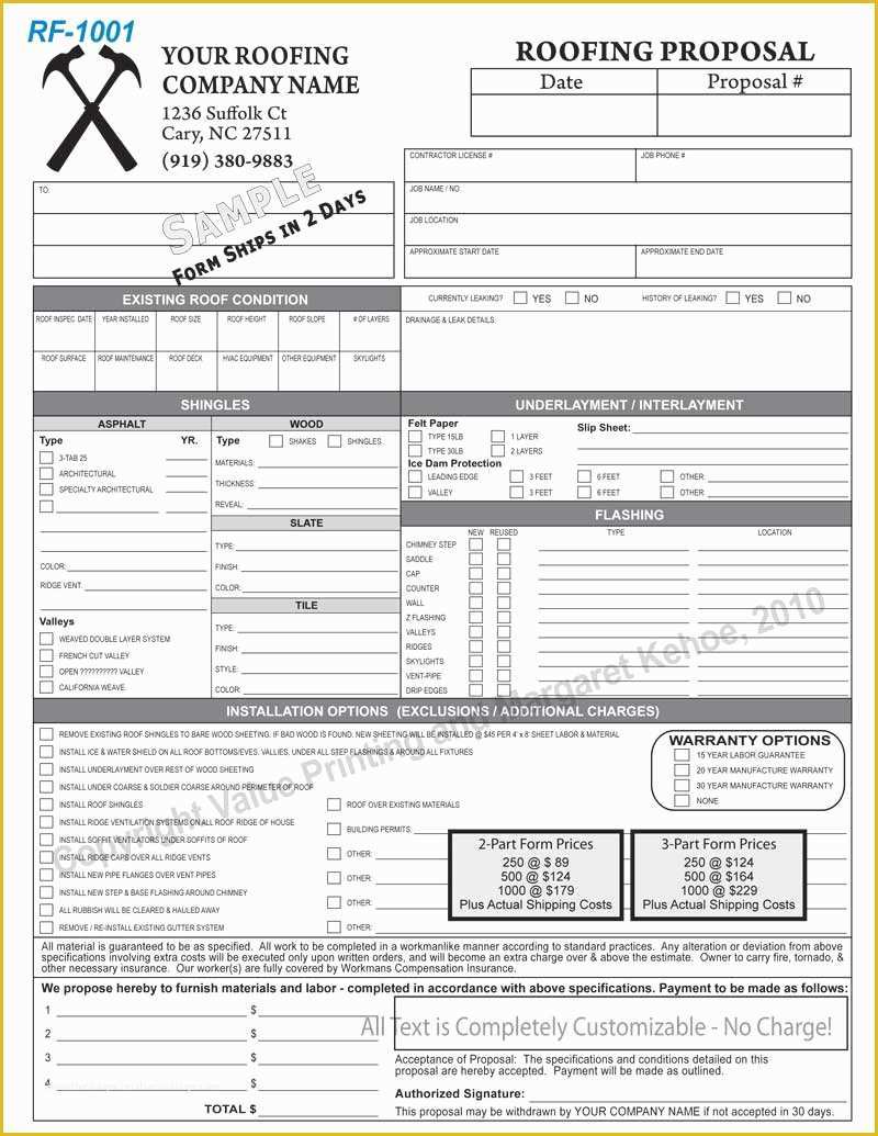 Bid Template Free Of 9 Best Of Roofing Estimate Templates Printable