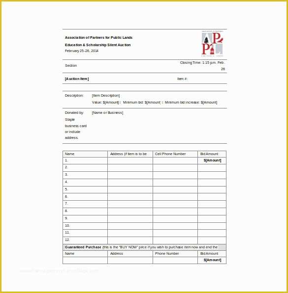 Bid Template Free Of Bid Sheet Template 10 Free Word Pdf Documents