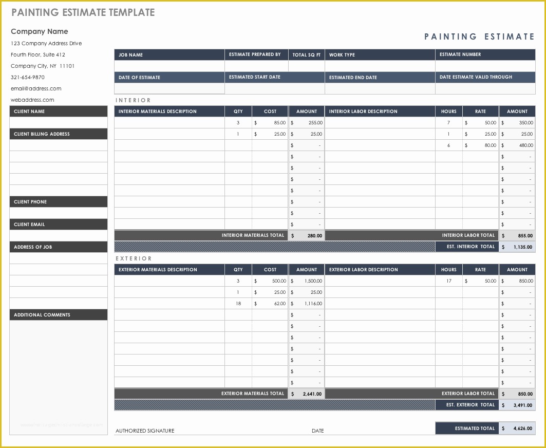 Bid Template Free Of Free Estimate Templates