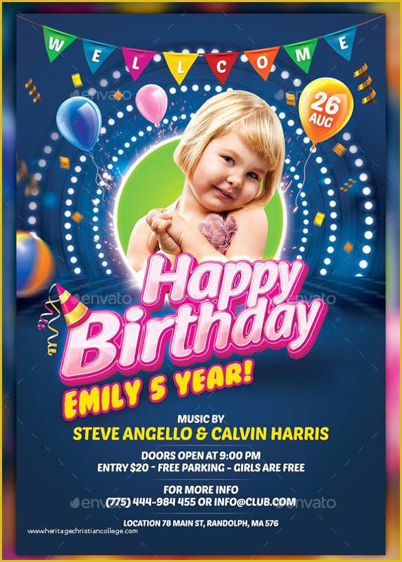 Birthday Party Flyer Templates Free Of 12 Birthday Program Templates Pdf Psd