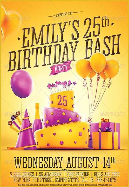 Birthday Party Flyer Templates Free Of 17 Best Images About Beautifully Designed Psd Birthday