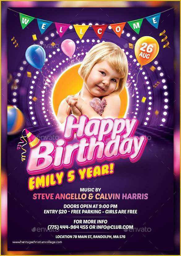 Birthday Party Flyer Templates Free Of 43 Birthday Flyer Templates Word Psd Ai Vector Eps