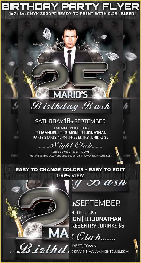 Birthday Party Flyer Templates Free Of Birthday Bash Party Club Flyer Template