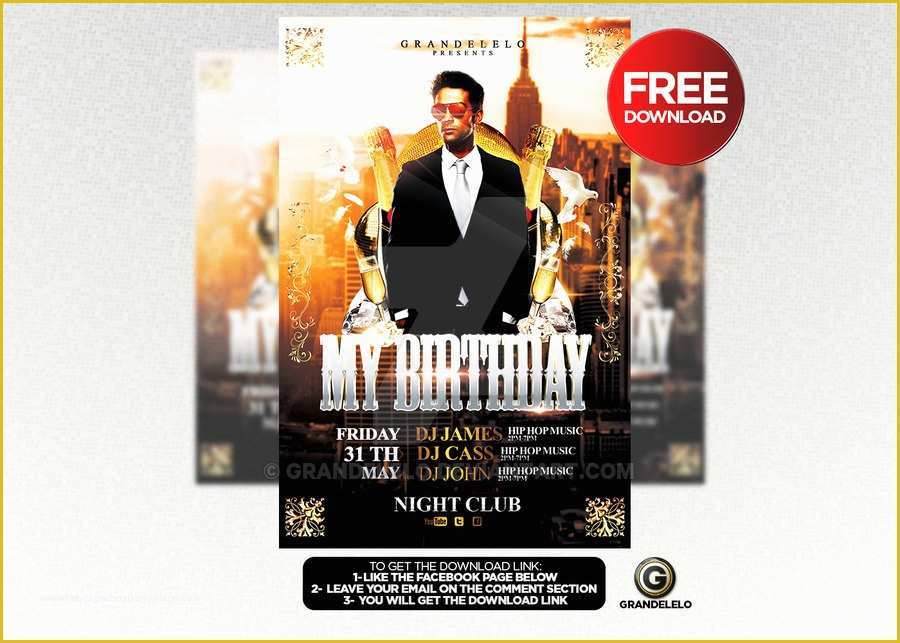 Birthday Party Flyer Templates Free Of Free Birthday Bash Flyer Template Psd by Grandelelo On