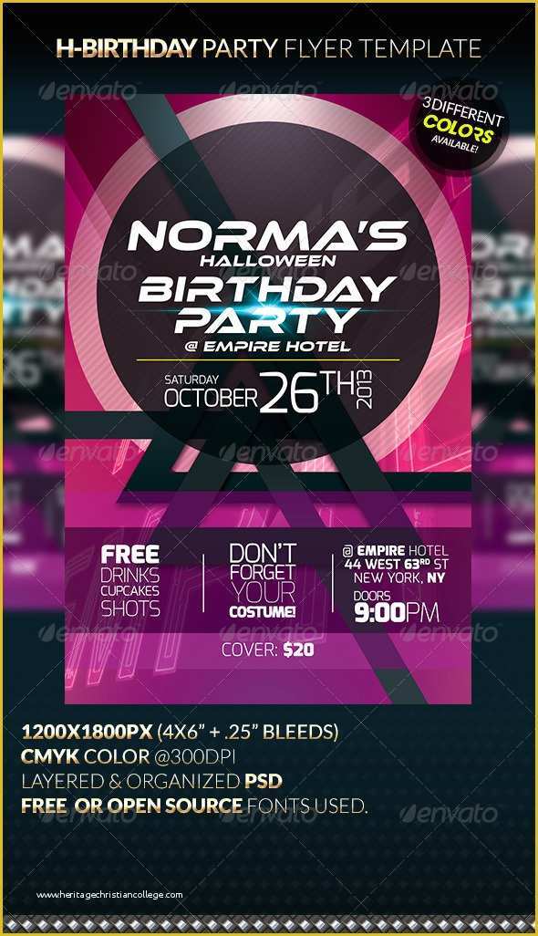 Birthday Party Flyer Templates Free Of H Birthday Party Flyer Template by Anekdamian