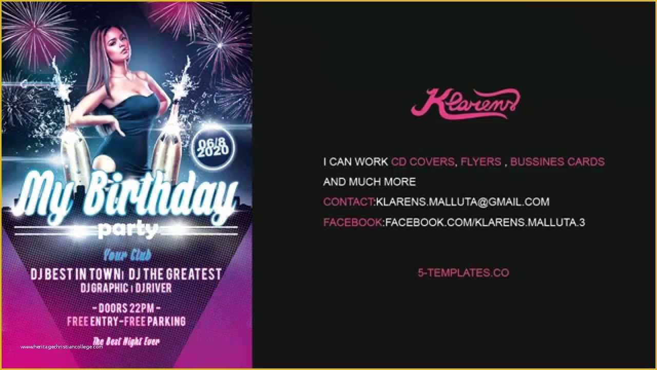 Birthday Party Flyer Templates Free Of My Birthday Party Flyer Free Psd Template