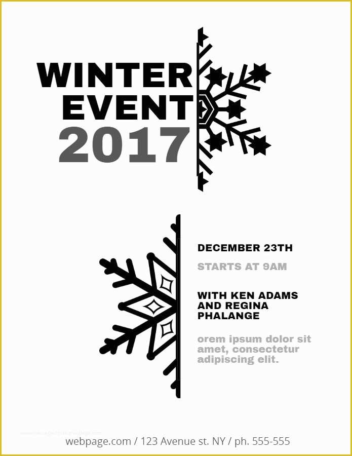 Black and White Flyer Template Free Of Black and White Christmas event Flyer Template