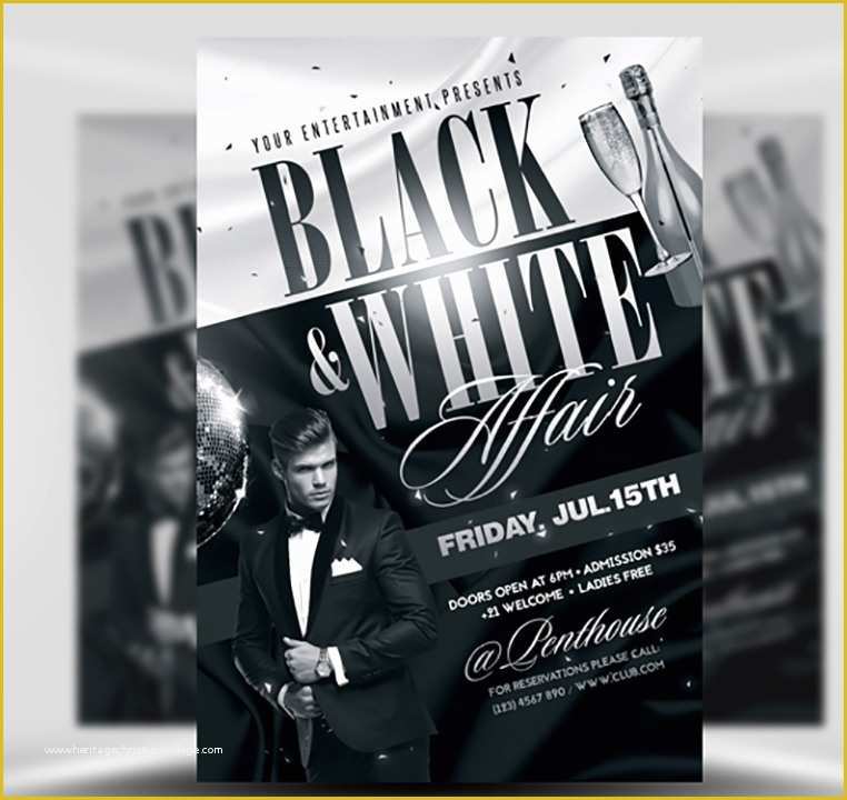 Black and White Flyer Template Free Of Black and White Flyer Template Flyerheroes