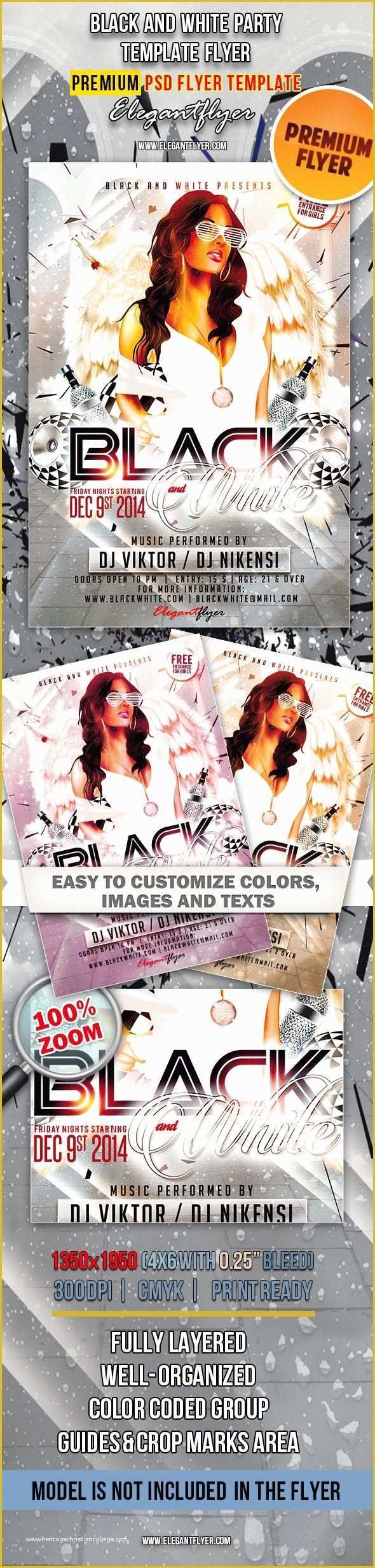 Black and White Flyer Template Free Of Black and White Party Flyer In Psd – by Elegantflyer
