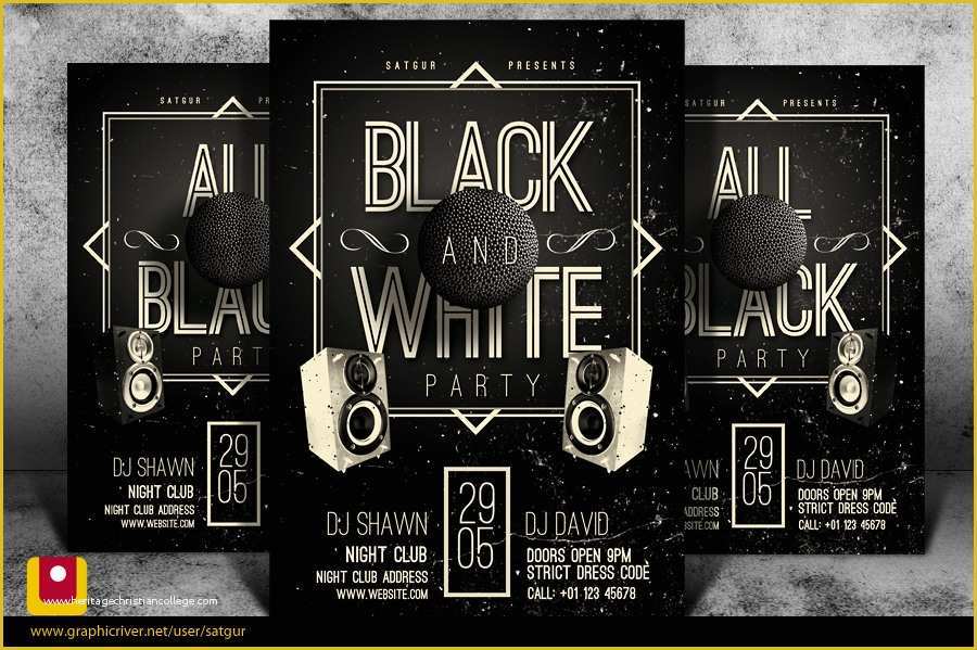 Black and White Flyer Template Free Of Black and White Party Flyer Template Psd by Satgur On