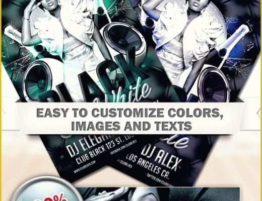Black and White Flyer Template Free Of Black and White Party Invitations Poster – by Elegantflyer