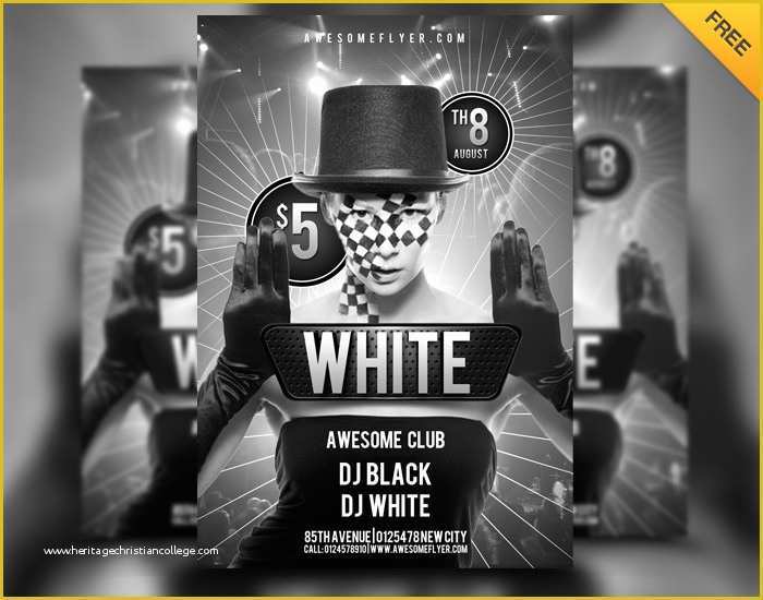 Black and White Flyer Template Free Of Free Black and White Party Club Flyer Psd Template