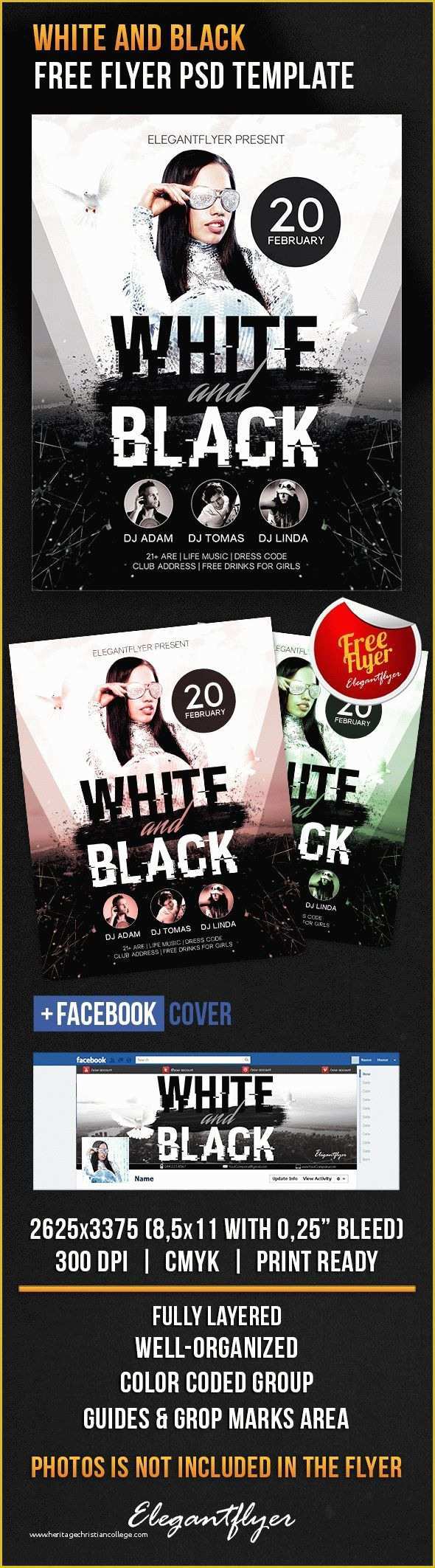 Black and White Flyer Template Free Of White and Black – Free Flyer Psd Template – by Elegantflyer