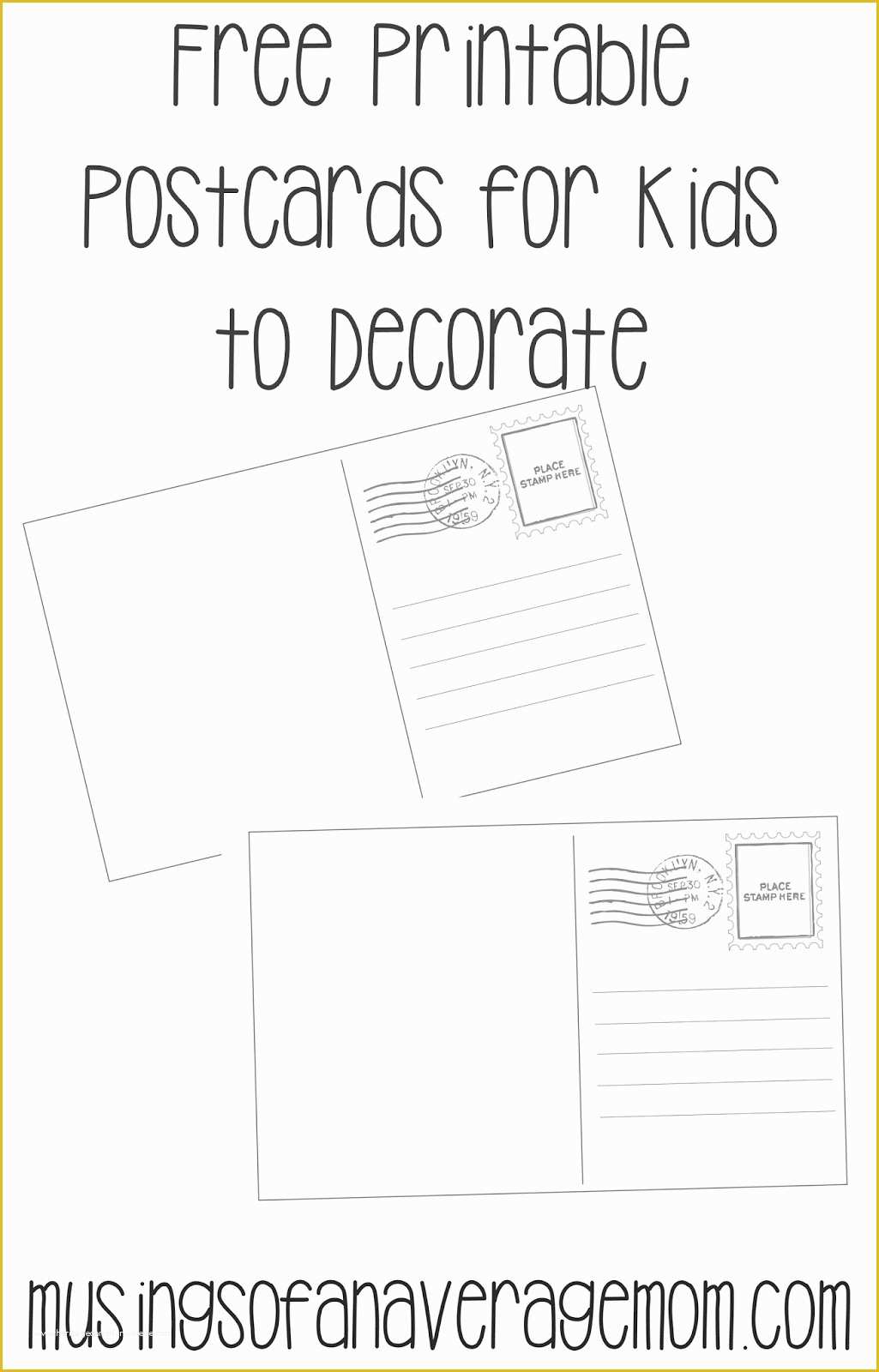 Blank Postcard Template Free Of Musings Of An Average Mom Postcard Templates
