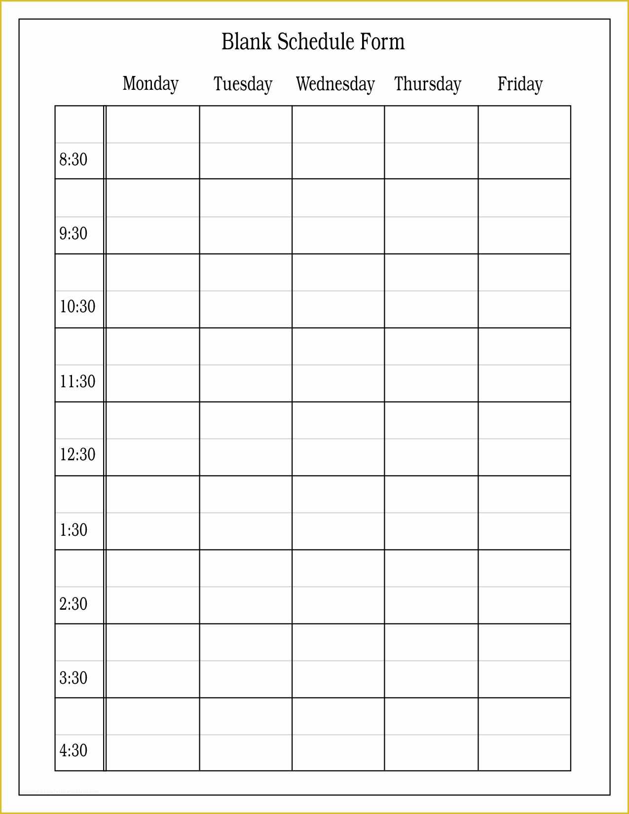 Blank Work Schedule Template Free Of 10 Best Of Free Printable Blank Employee Schedules