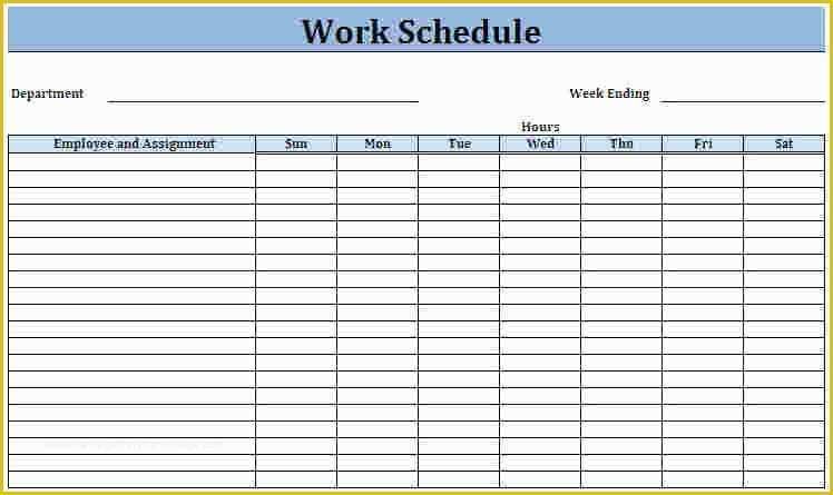 Blank Work Schedule Template Free Of 3 Printable Work Schedule