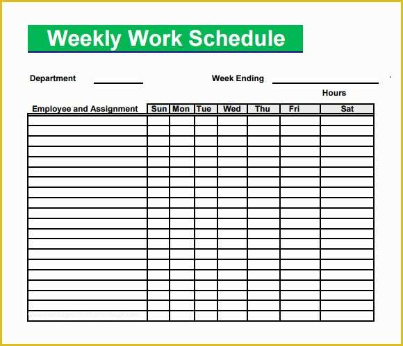 Blank Work Schedule Template Free Of 5 Sample Blank Schedule Templates to Download