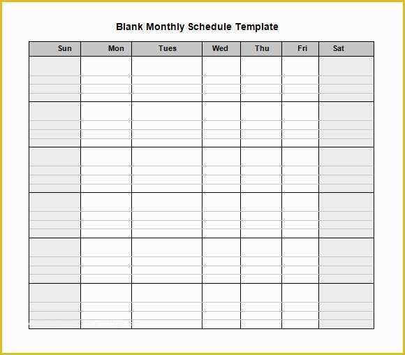 Blank Work Schedule Template Free Of Blank Schedule Template 6 Download Free Documents In Pdf