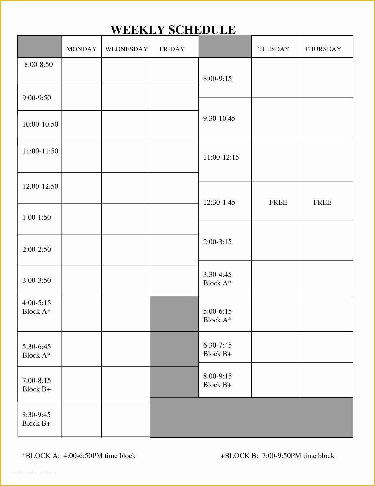 Blank Work Schedule Template Free Of Blank Weekly Employee Schedule Template to Pin On