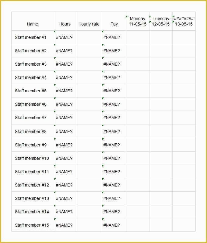 Blank Work Schedule Template Free Of Employee Schedule Template 5 Free Word Excel Pdf