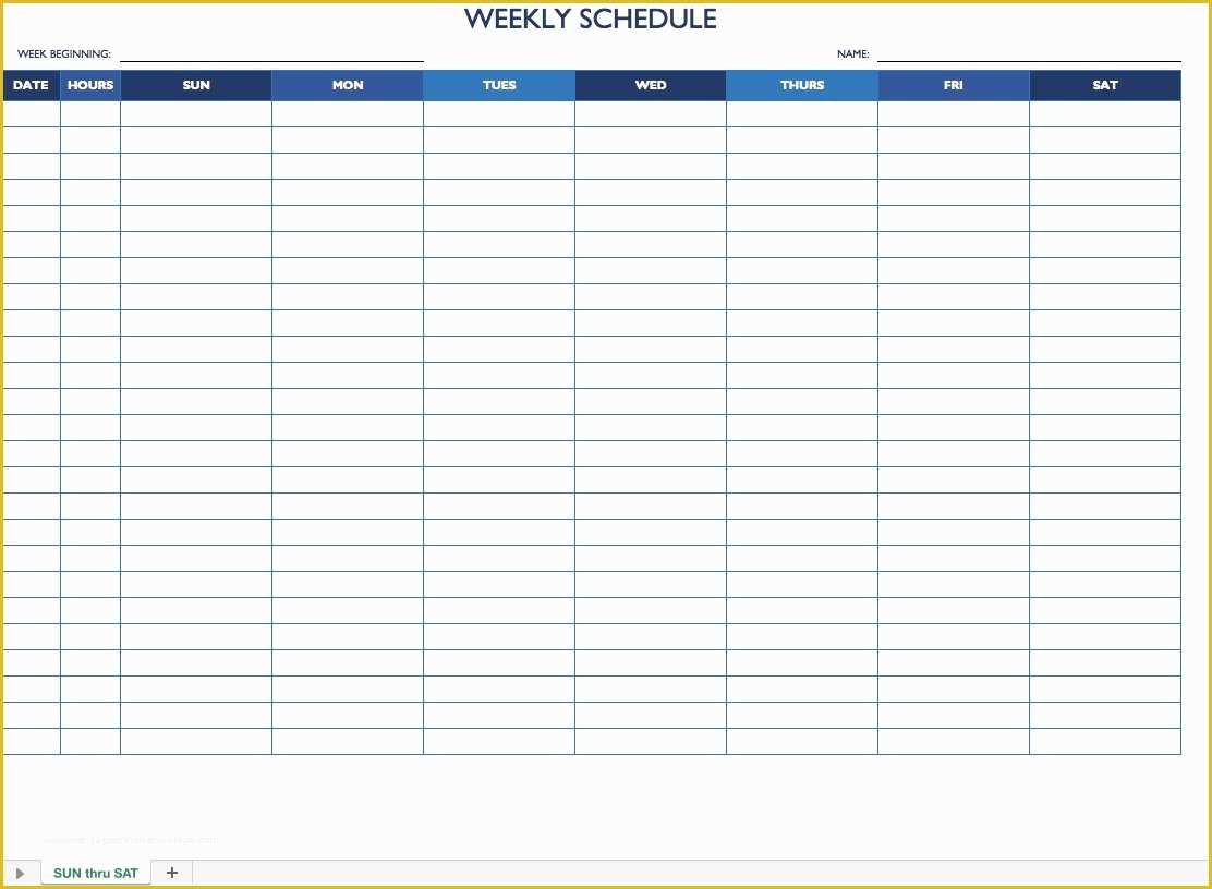 Blank Work Schedule Template Free Of Free Work Schedule Templates for Word and Excel
