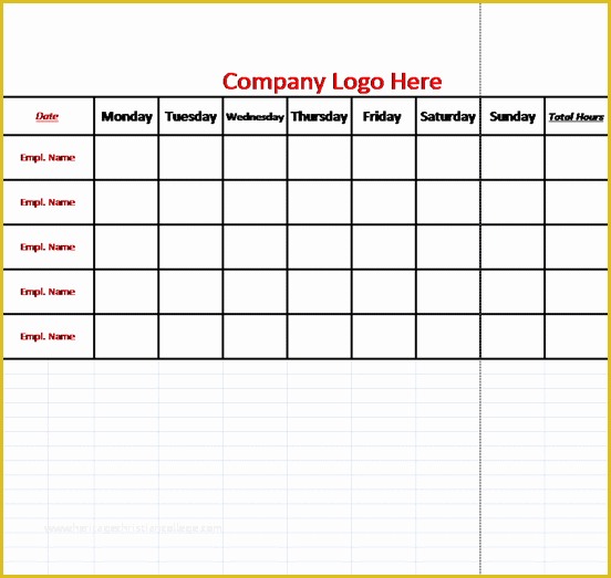 Blank Work Schedule Template Free Of Sample Work Schedules Bing