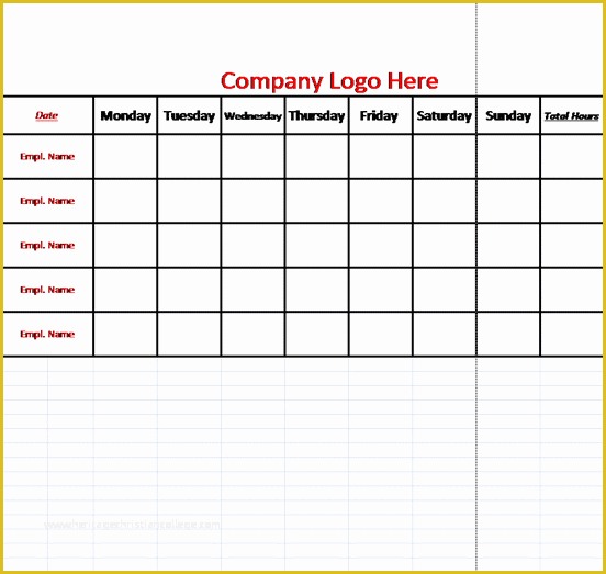 Blank Work Schedule Template Free Of Sample Work Schedules Bing
