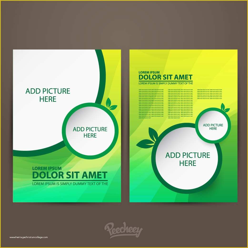 Booklet Template Free Download Of Two Sided Green Brochure Template Vector