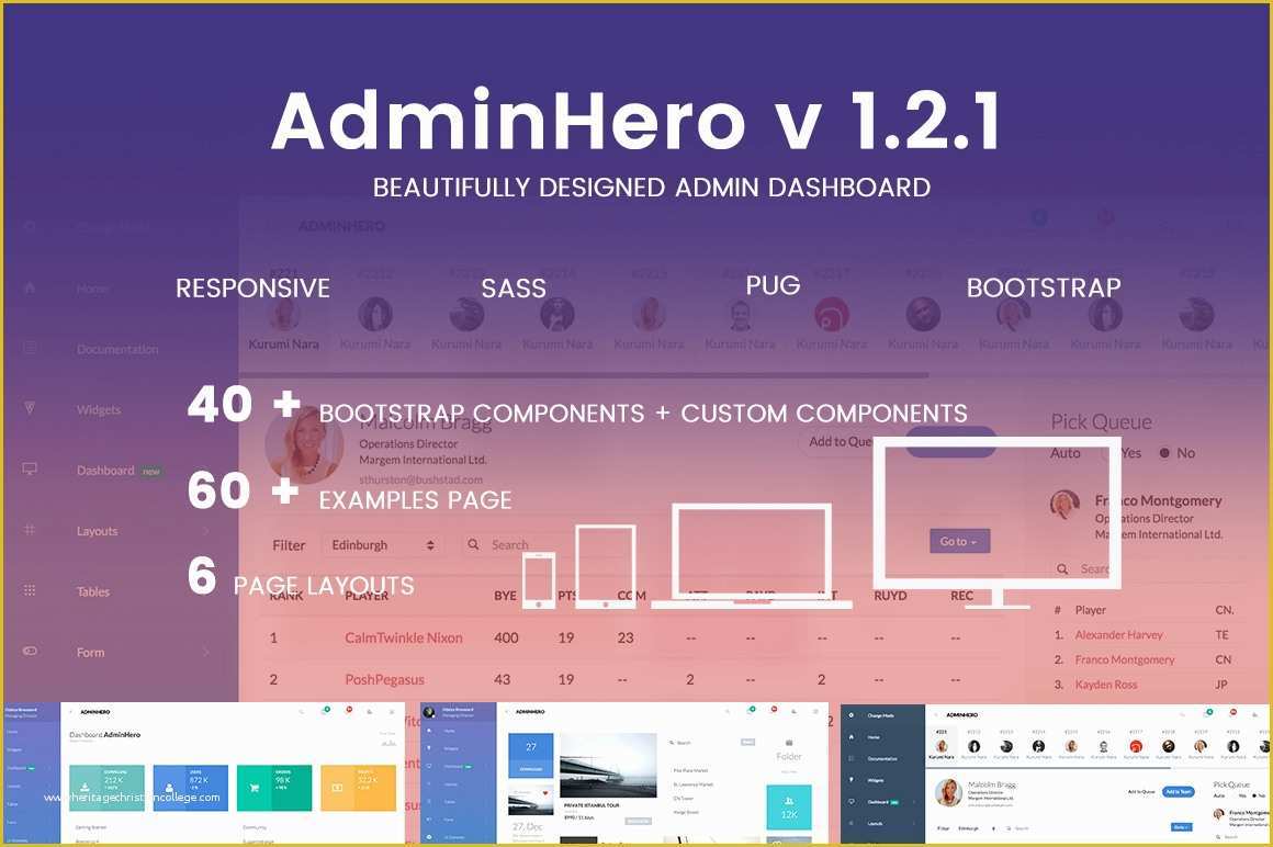 Bootstrap 4 Dashboard Template Free Of Adminhero Bootstrap 4 Admin Dashboard Template