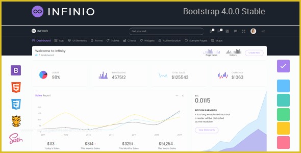 Bootstrap 4 Dashboard Template Free Of Infinio – Bootstrap 4 Admin Dashboard Template