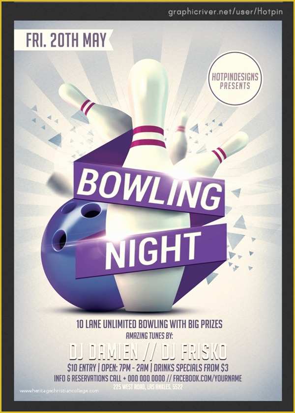 Bowling Flyer Template Free Of 23 Bowling Flyer Templates
