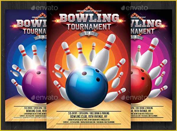 Bowling Flyer Template Free Of 9 Bowling Party Flyers Design Templates