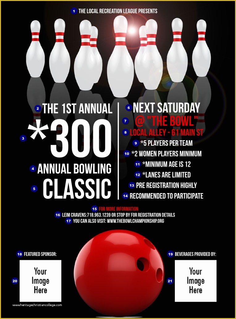 Bowling Flyer Template Free Of Bowling Classic Flyer