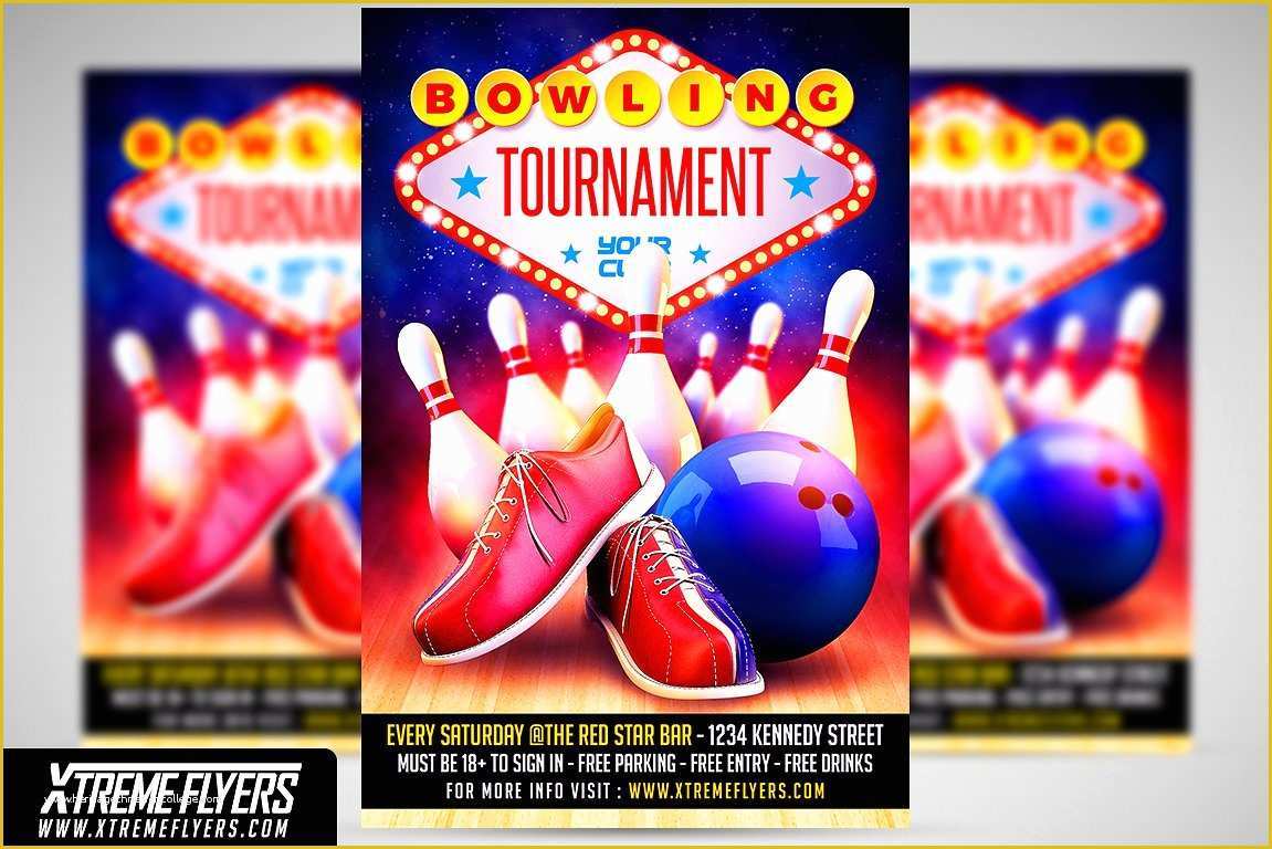 Bowling Flyer Template Free Of Bowling Flyer Template Flyer Templates Creative Market