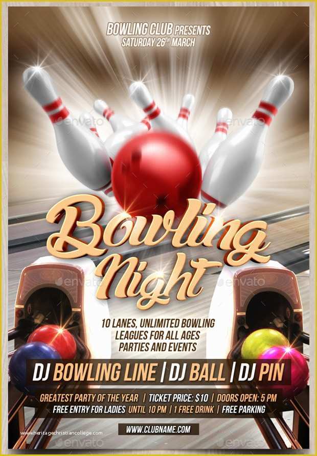 Bowling Flyer Template Free Of Bowling Flyer Template