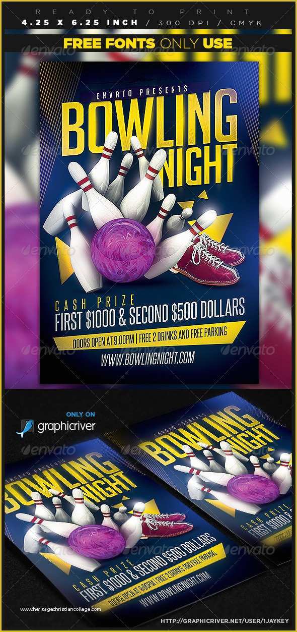 Bowling Flyer Template Free Of Bowling Party Flyer Template by 1jaykey
